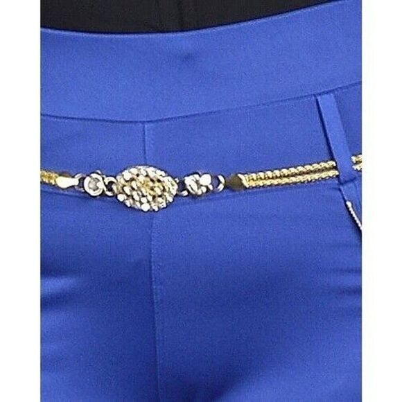 Fashion Solid Color Sexy Slim Fit Tight Pants Trousers Plus Size 3X Blue - Picture 3 of 3